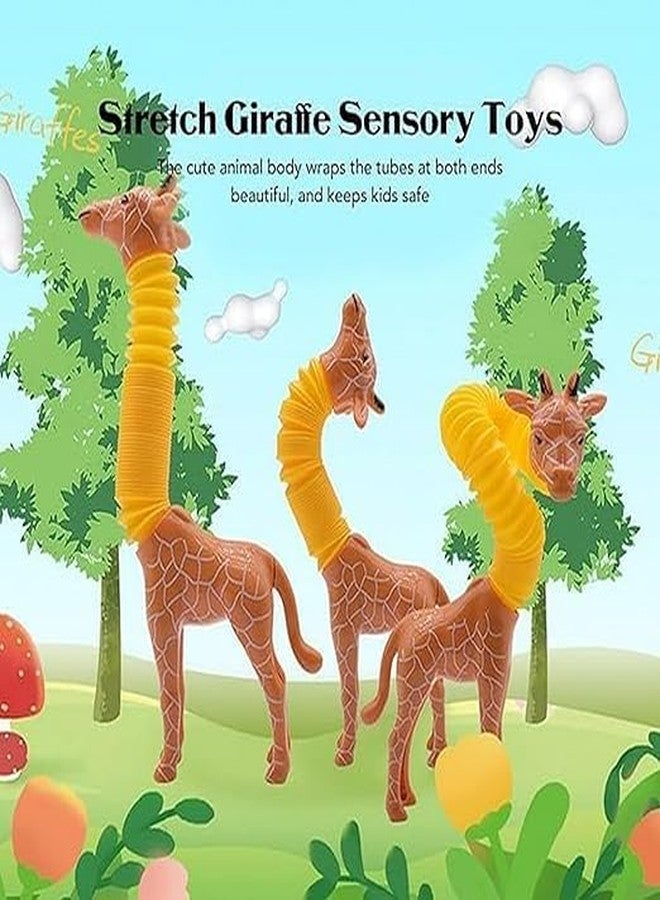 SHOPECOM أنابيب بوب من شوبكوم، أنابيب روبوتية لتخفيف التوتر، ألعاب حسية للأطفال الصغار، هدايا إبداعية محفزة، لعبة روبوت أنبوب بوب مزودة بكوب شفط، ألعاب حسية للأطفال المصابين بالتوحد، ألعاب لتخفيف التوتر، لعبة زرافة روبوتية بإضاءة LED (قطعة واحدة) (لعبة زرافة) - Image 4